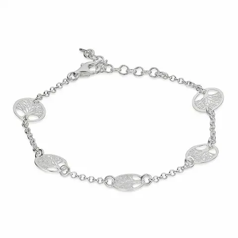 livets träd armband i silver med trä i silver