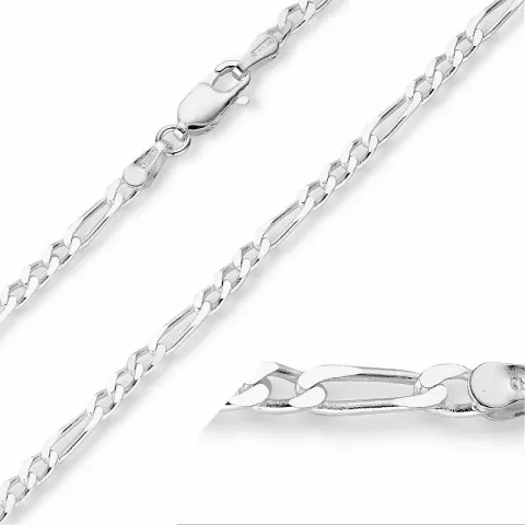 figarohalskedja i silver x 2,4 mm
