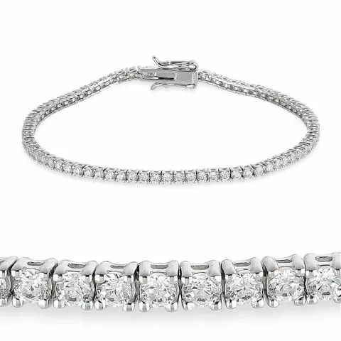 zirkon tennisarmband i silver x 2,6 mm