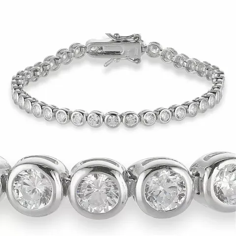 zirkon tennisarmband i silver x 4,2 mm