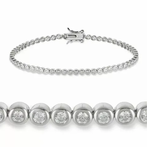 zirkon tennisarmband i silver x 3,2 mm
