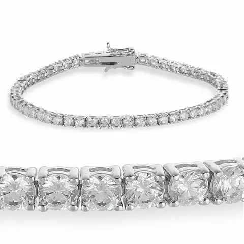 zirkon tennisarmband i silver x 3,3 mm