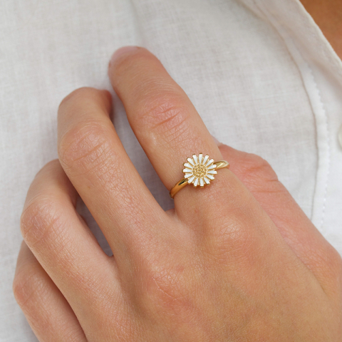 10 mm prästkrage ring i förgyllt silver