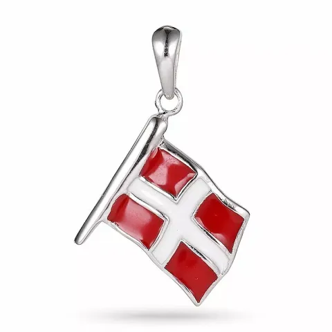 Dannebrog flagga hängen i silver