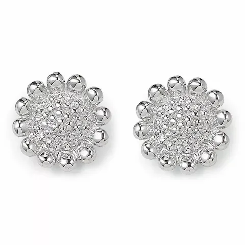blommor örhängen i rhodinerat silver
