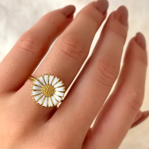 15 mm prästkrage ring i förgyllt silver