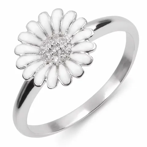 prästkrage ring i rhodinerat silver - Matilda