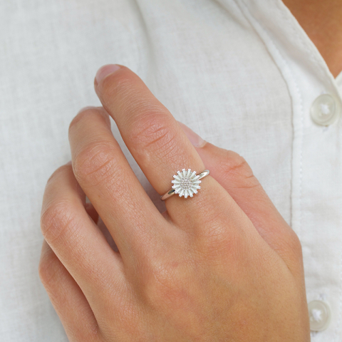 10 mm prästkrage ring i rhodinerat silver