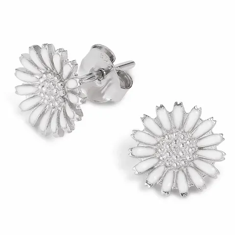 10 mm prästkrage örhängestift i rhodinerat silver