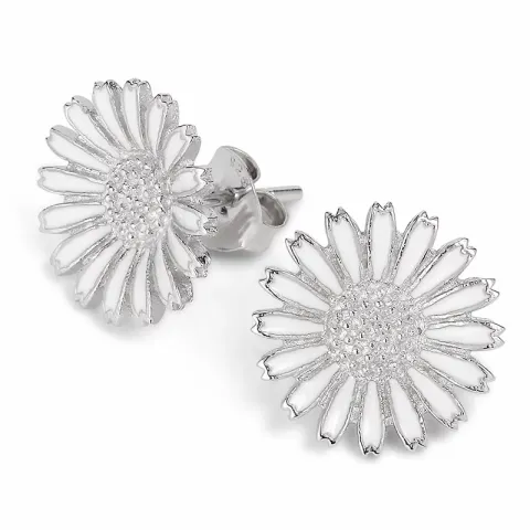 15 mm prästkrage örhängestift i rhodinerat silver