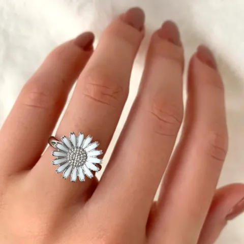 15 mm prästkrage ring i rhodinerat silver