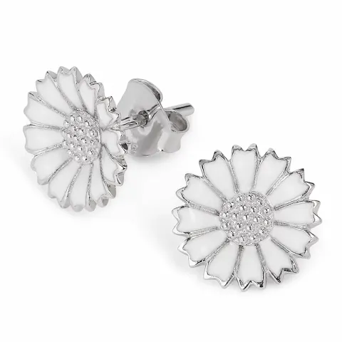 12 mm prästkrage örhängestift i rhodinerat silver - Marie