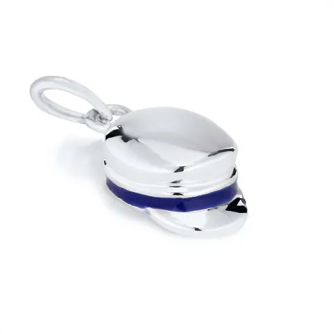 blå studentmössa charm i silver