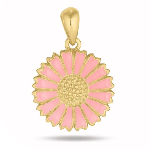 15 mm prästkrage rosa hängen i förgyllt silver - Marie