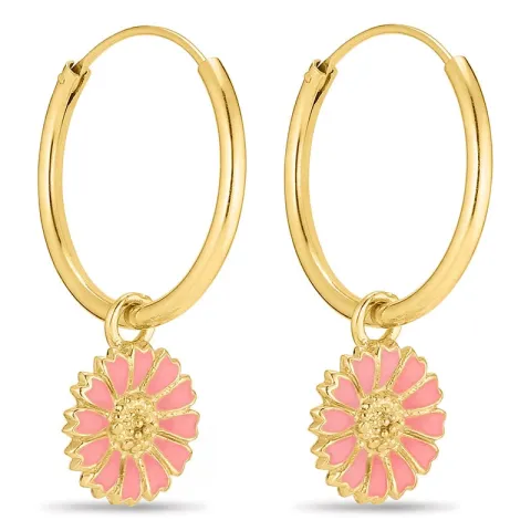 18 mm prästkrage rosa creol i förgyllt silver - Marie