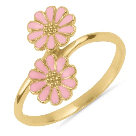 prästkrage rosa ring i förgyllt silver - Maggie
