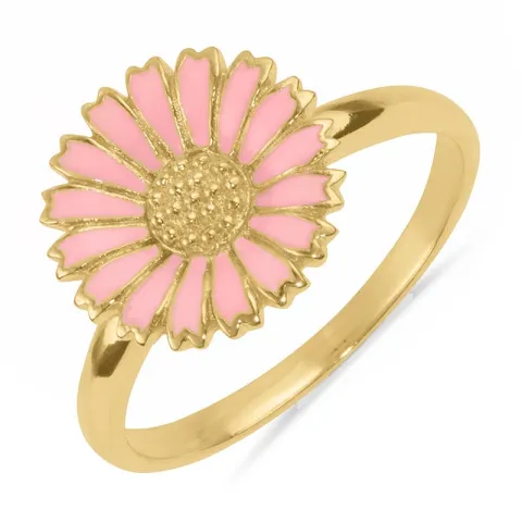12 mm prästkrage rosa ring i förgyllt silver - Marie