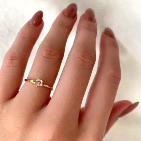 5 mm prästkrage lila ring i förgyllt silver