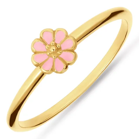 5 mm prästkrage rosa ring i förgyllt silver - Maggie