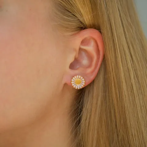 11 - 12 mm prästkrage lila örhängestift i förgyllt silver - Marie