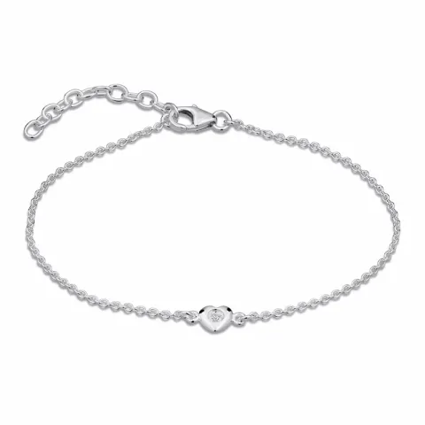 hjärta zirkon armband i silver