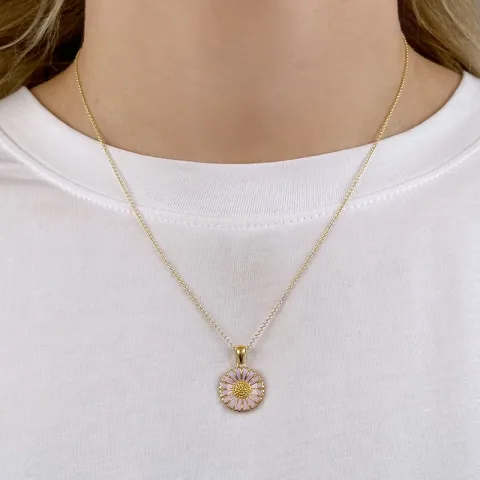 15 mm prästkrage lila halsband i förgyllt silver - Marie