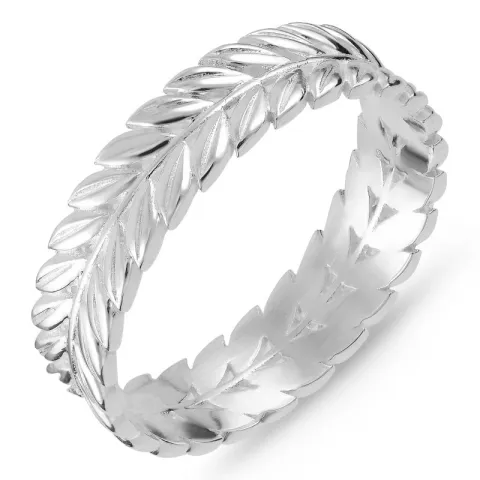 blad ring i silver