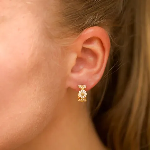 12 mm prästkrage creol i förgyllt silver - Maggie