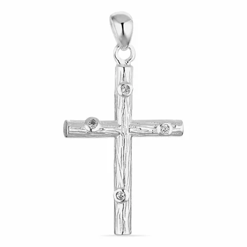kors zirkon hängen i silver - Amoré