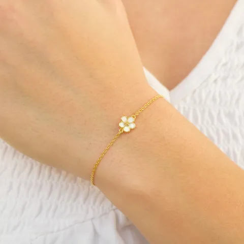 blommor armband i förgyllt silver