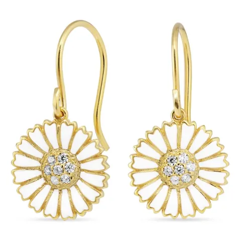 14 mm prästkrage zirkon örhängen i förgyllt silver - Marie
