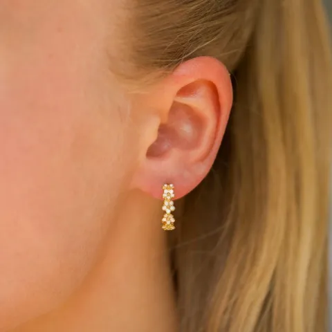 14,5 mm prästkrage halvcreol i förgyllt silver - Majse