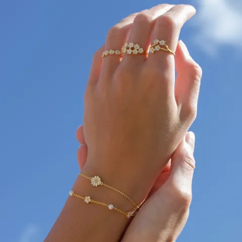 prästkrage ring i förgyllt silver - Majse