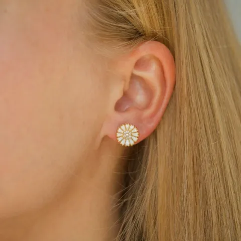 11 mm prästkrage zirkon örhängestift i förgyllt silver - Marie