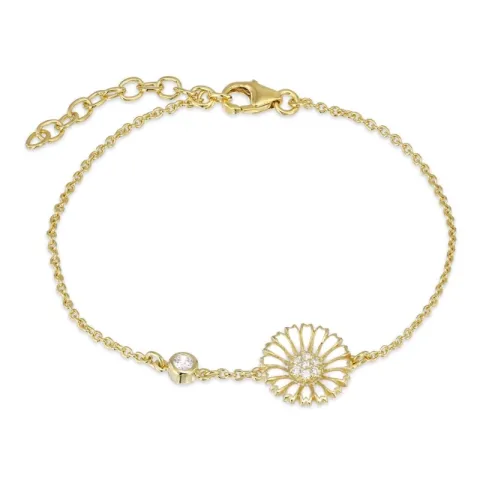 prästkrage zirkon armband i förgyllt silver - Marie