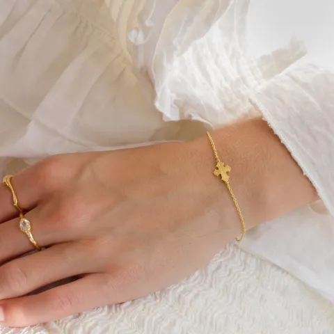 10 x 8,5 mm dagmarkors armband i förgyllt silver - Amoré