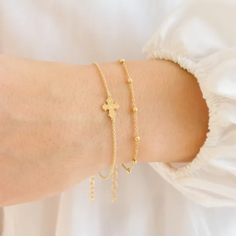 10 x 8,5 mm dagmarkors armband i förgyllt silver - Amoré