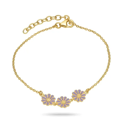 prästkrage lila armband i förgyllt silver - Maggie