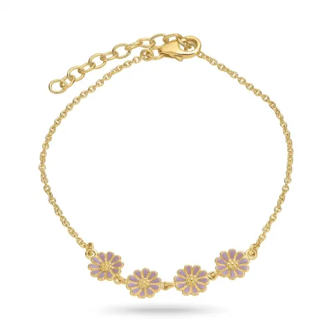 prästkrage lila armband i förgyllt silver - Maggie