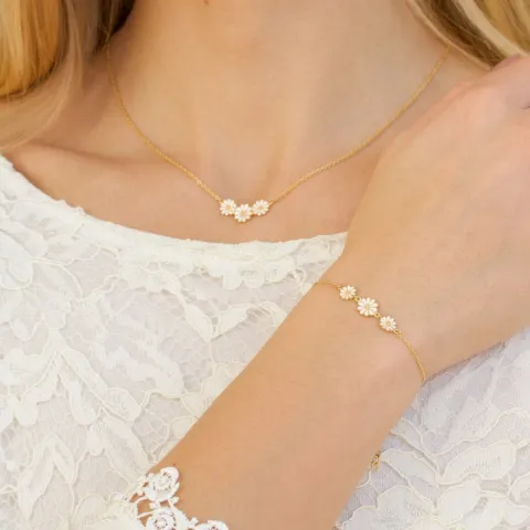 prästkrage halsband i förgyllt silver med hängen i förgyllt silver - Maggie