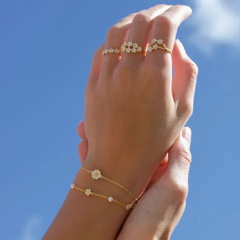 prästkrage ring i förgyllt silver - Majse