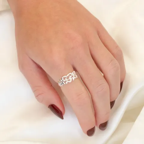 blad ring i silver