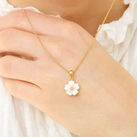 11 mm förgätmigej hängen i förgyllt silver