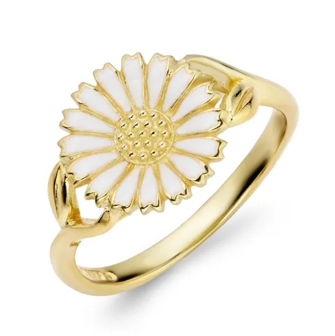 11 mm blommor ring i förgyllt silver