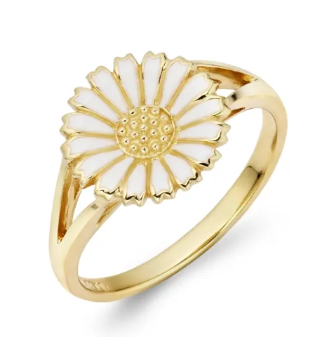 10,5 mm blommor ring i förgyllt silver