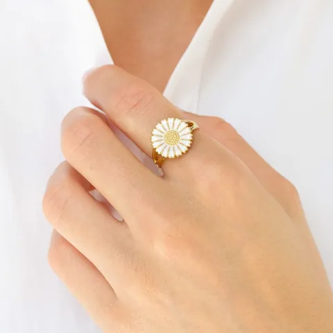 14 mm prästkrage ring i förgyllt silver - Marie