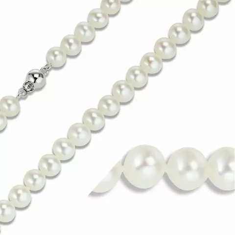 45 cm vit aa-graderad pärlhalskedja med sötvattenspärlor.