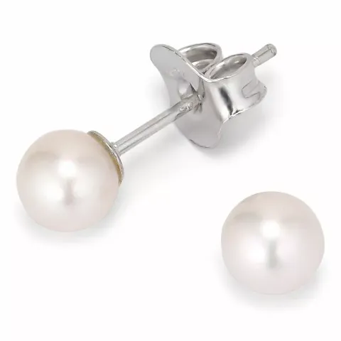 5-5,5 mm aaa-graderad vita pärlörhängestift i silver