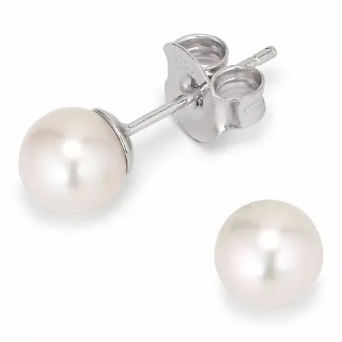 6-6,5 mm aa-graded vita pärlörhängestift i silver