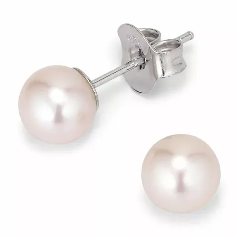 6-6,5 mm aaa-graderad vita pärlörhängestift i silver